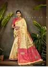 Pink And Cream Colour Latest Collection Designer Fancy Festive Wear Printed Banarasi Silk Saree 803